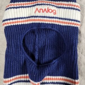 Analog Knit Ski Balaclava – Blue/White/Orange Stripes